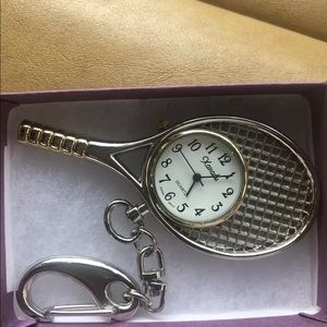 Adorable tennis key chain clock